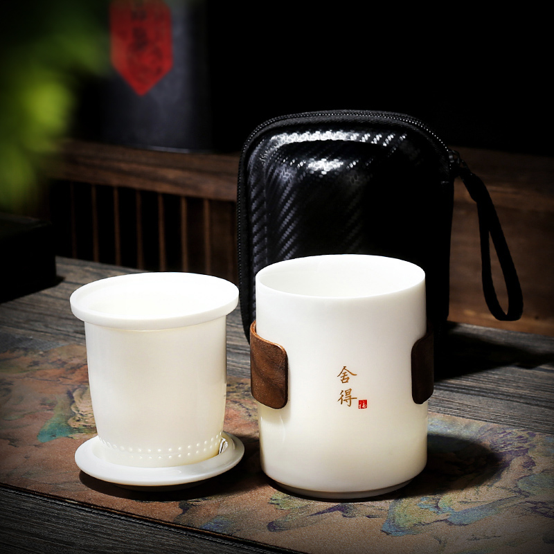 德化白瓷泡茶器水杯一人茶具便携