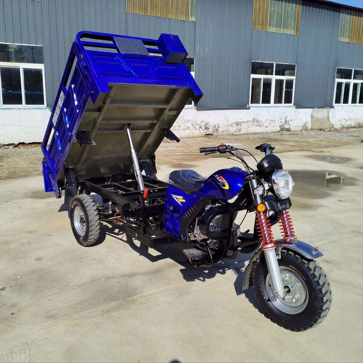 小型汽油三轮摩托车 工地混凝土运输搬运车 粮食载货自卸翻斗车