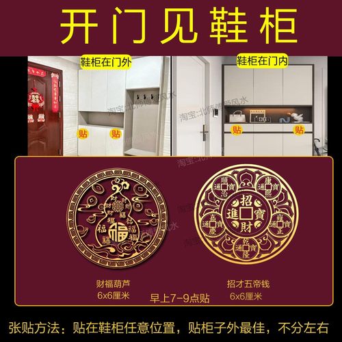 开门见鞋柜化解邻居鞋架放外面对着入户门五帝钱招祛污迎财隐形贴