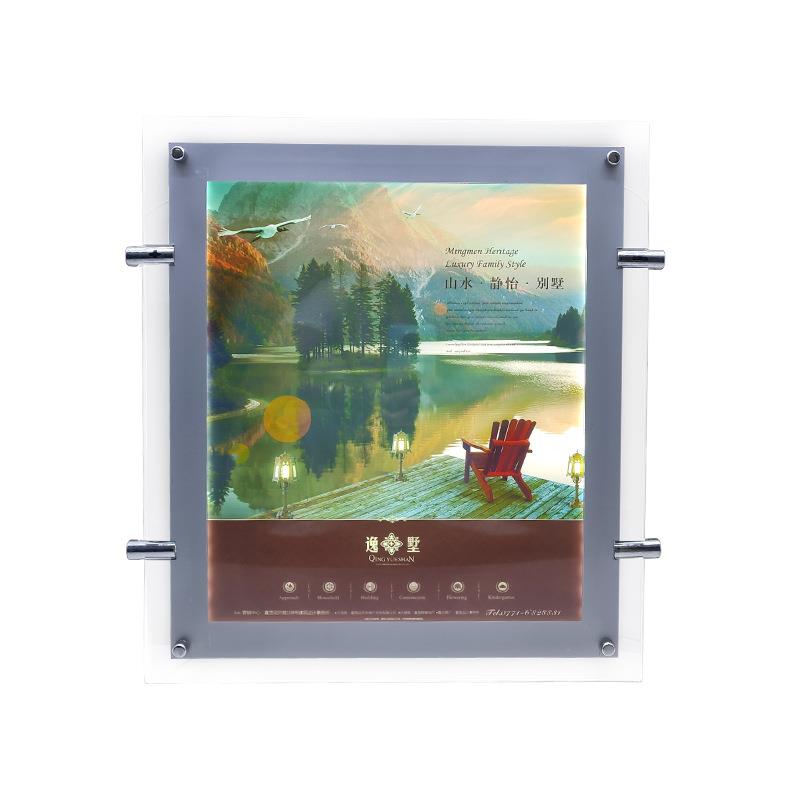 LED双面吊挂式水晶灯箱发光吊牌饭店菜牌橱窗展示广告牌吊挂灯箱