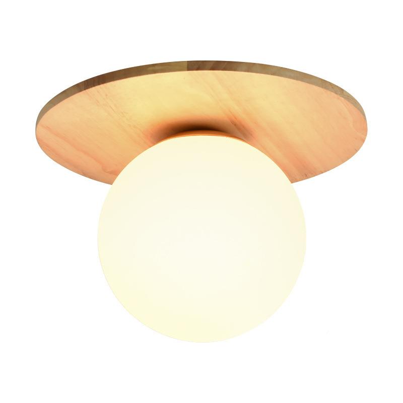 北顶欧日式原木风入玄灯创意关魔330豆走廊阳台过道木艺户吸灯