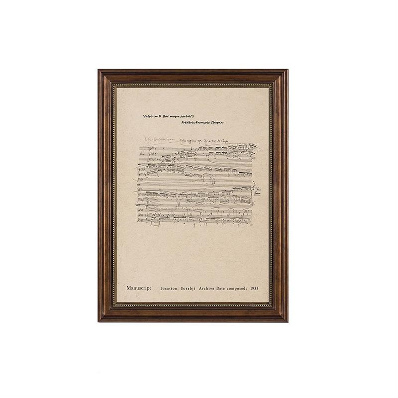 美玄关装饰画书房艺术肖式背邦乐器复古肖邦音乐钢琴挂画音乐壁教