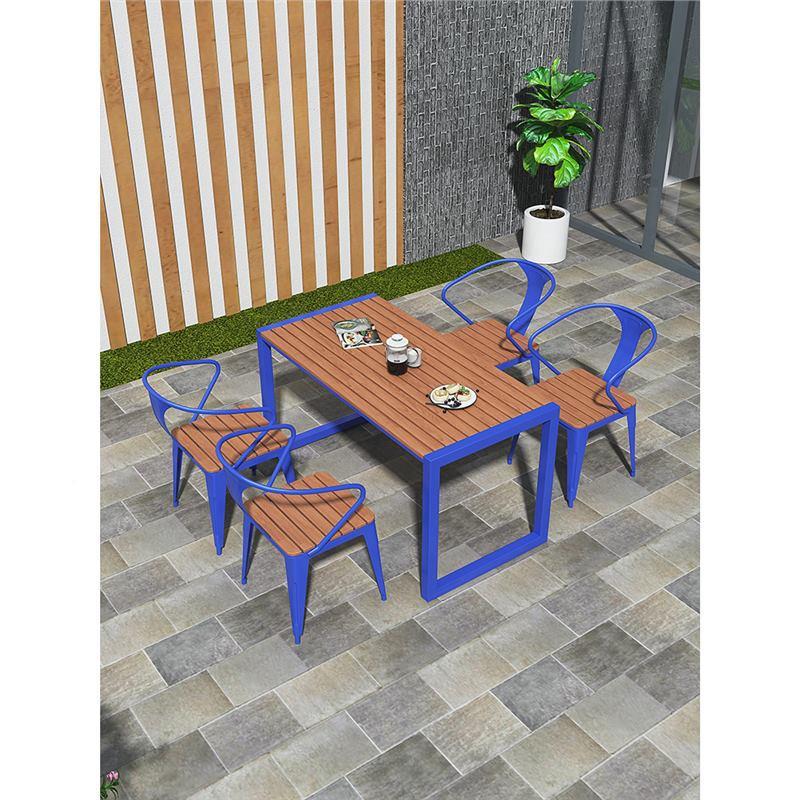 户外桌合别墅庭院美食街夜市防塑木雨桌组天台椅椅奶茶店98244酒