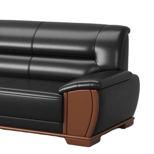 现代商务办公室会客沙发茶几组合皮质单人位三人位接待会客沙发