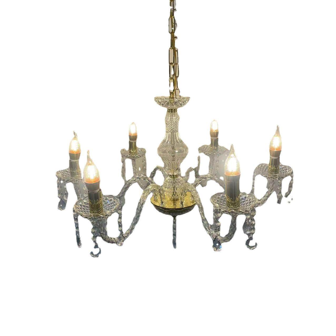 新婚庆道具发光水晶吊灯婚礼堂顶部装饰欧式亚克力多头蜡烛灯路引