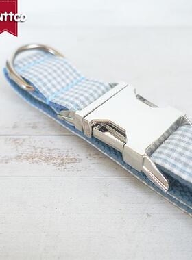 狗狗散步牵引套装蓝色格子民族风狗圈高品质狗绳UDC-022