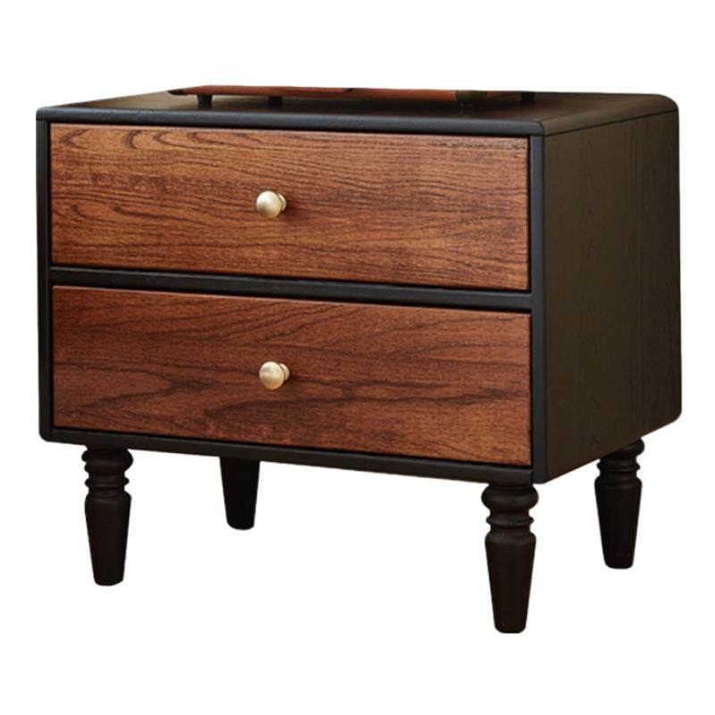 法式复古木质抽屉式实木床头柜家用整理柜简约收纳柜卧室储物矮柜