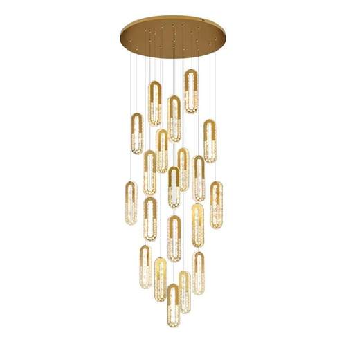 意式极简客厅大吊灯民宿公寓楼梯长吊灯轻奢风水晶餐厅灯吊线灯具