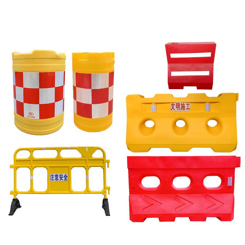 防撞桶三孔水马反光滚塑护栏吹塑施工水马塑料围挡注水道路隔离墩