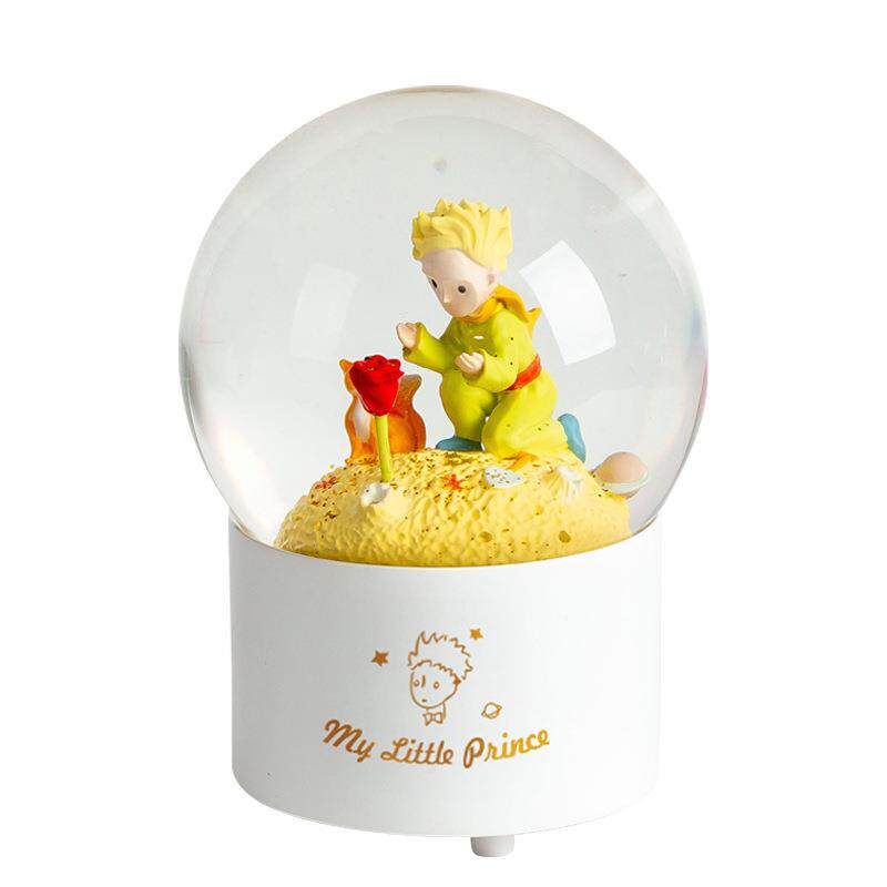 小王子音乐盒水晶球雪花球送男女朋友闺蜜生日公司圣诞情人节礼物