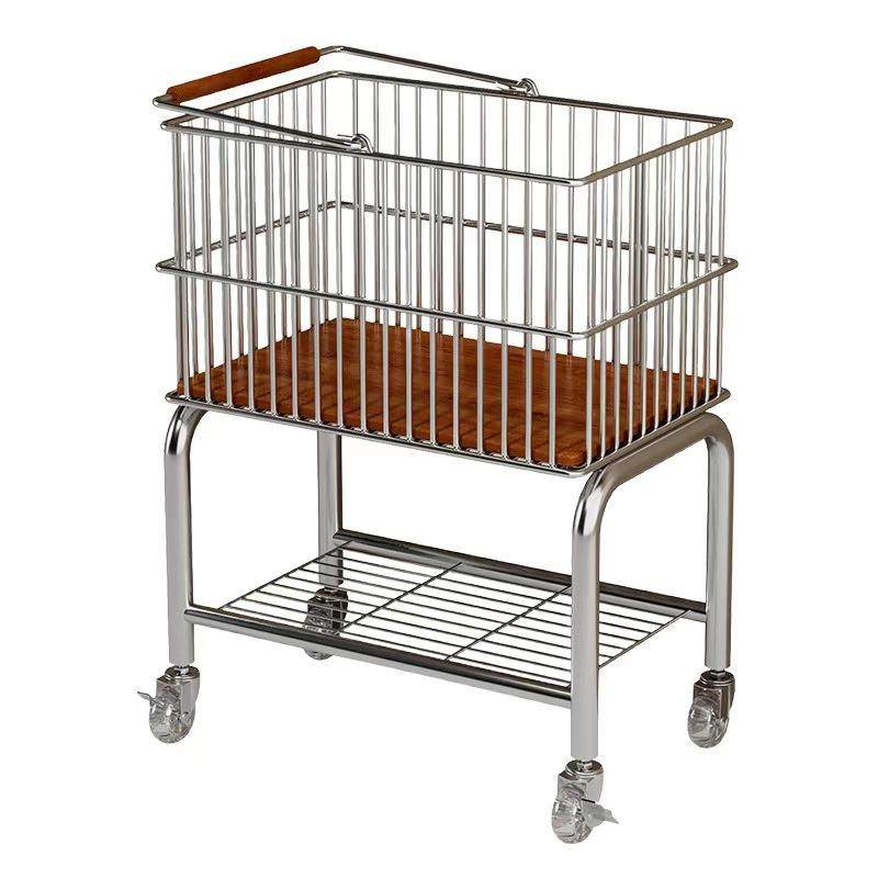 中古脏衣篮带轮双层衣服收纳小推车置物家用浴室卫生间移动脏衣篓,收纳整理,脏衣篮,淘宝优惠券,粉丝福利购,淘宝优惠卷