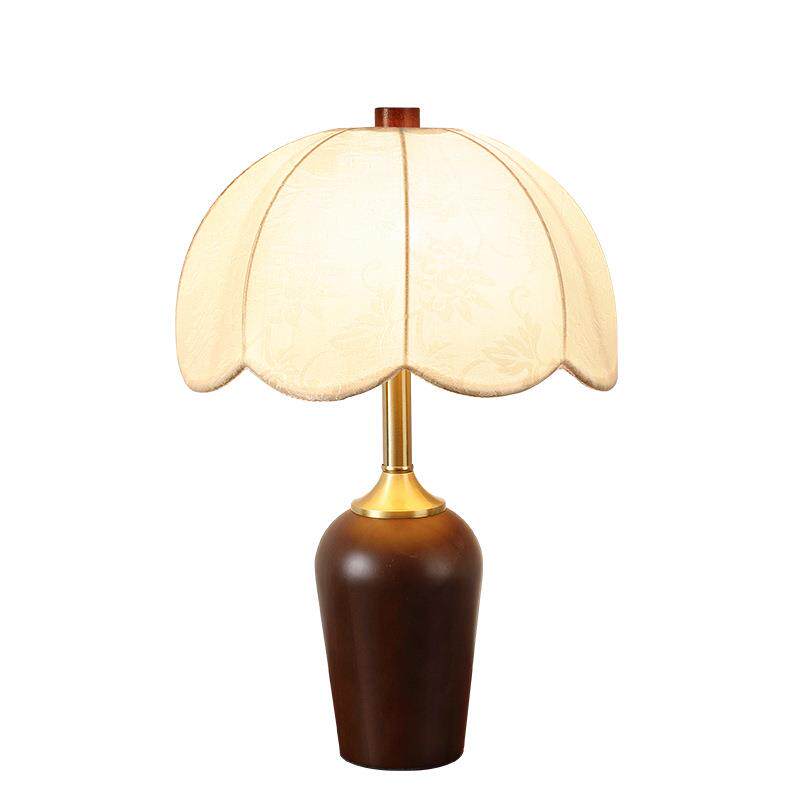 中古风落地灯客厅沙发旁法式复古氛围灯实木布艺印花卧室台灯397L