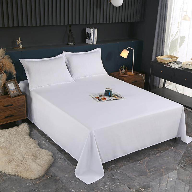 宾馆白色四件套酒店布草床单被套民宿三件套加厚床上用品被褥全套