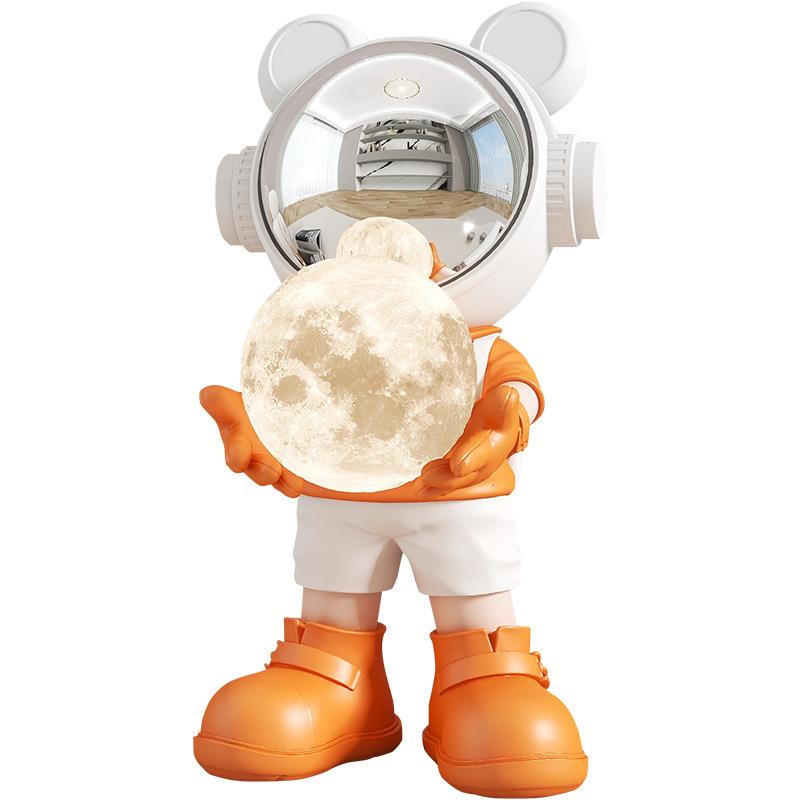 动物宇航员摆件月球夜灯电视柜酒柜玄关卧室装饰品手伴乔迁礼品