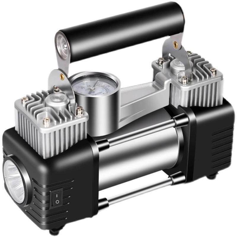 车载充气泵双缸小轿车suv越野车便携式12v汽车专用打气筒带气压表