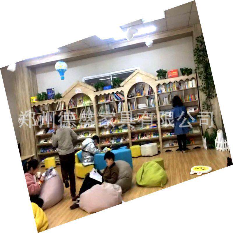 木质货架图书馆展示柜绘本馆儿童图书柜精品图书陈列柜图书展柜