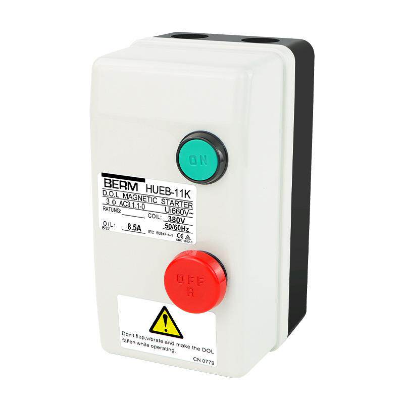 交流电磁开关HUEB-11K16KHUPB-23K磁力启动器起动器按钮盒380V