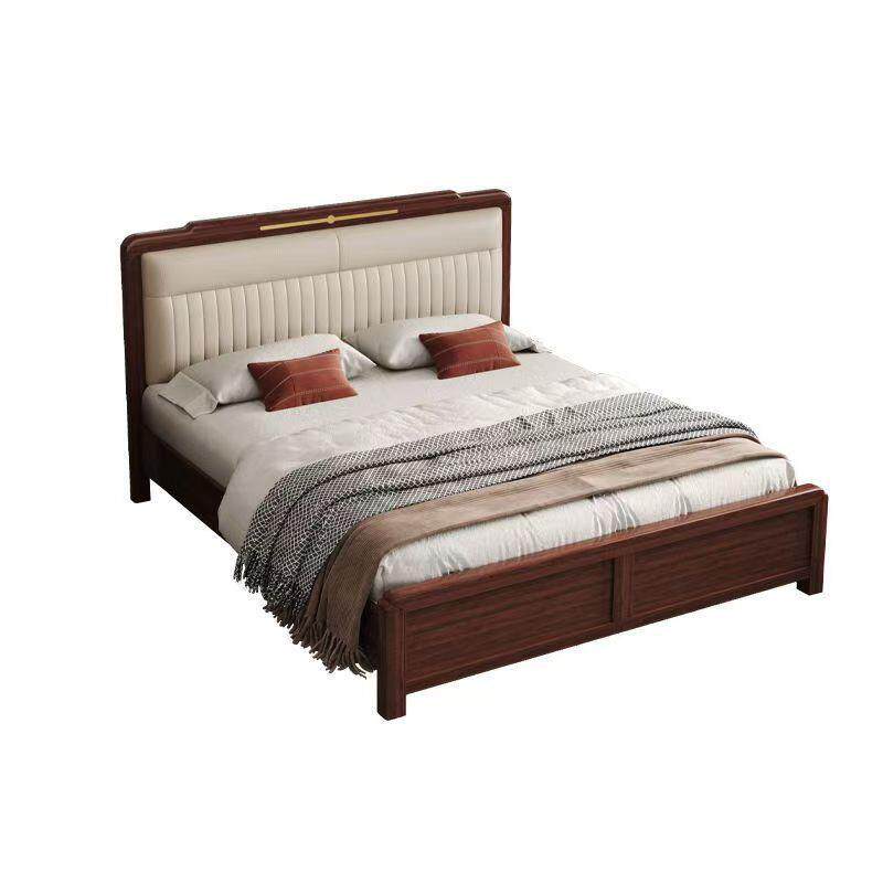 新中式乌金木实木床现代简约单双人气压储物卧室家用轻奢高档大床