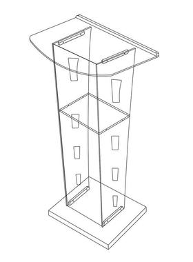 亚克力讲台主持台颁奖台演讲台可拆装迎宾台会议台七彩变色签约台