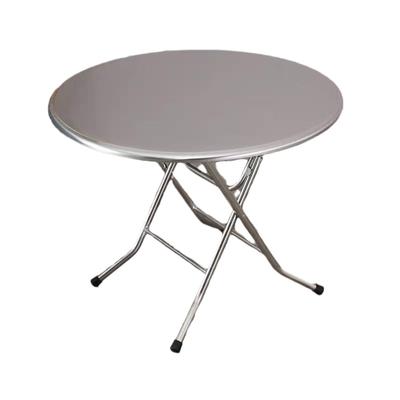 不锈钢折叠圆桌小方桌餐桌台双层大排档桌子快餐家用户外1.2m饭桌