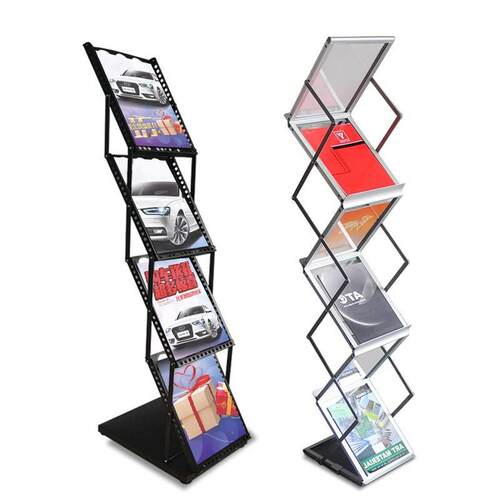 A4折叠展示架资料架报刊架铁质的铝合金的便携式伸缩宣传多层架子