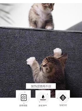 防猫抓沙发保护猫抓垫耐磨不掉屑猫爬垫多功能墙贴猫咪攀爬逗猫板