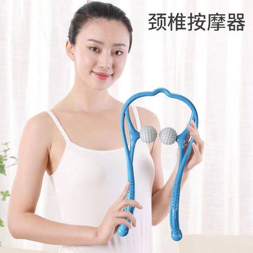 手动双球按压颈椎按摩器多功能手持式夹手夹肩颈按摩夹家用按摩夹