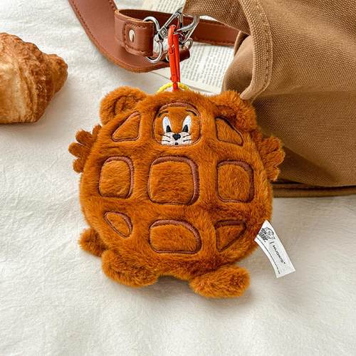 正版猫和老鼠毛绒华夫饼零钱包