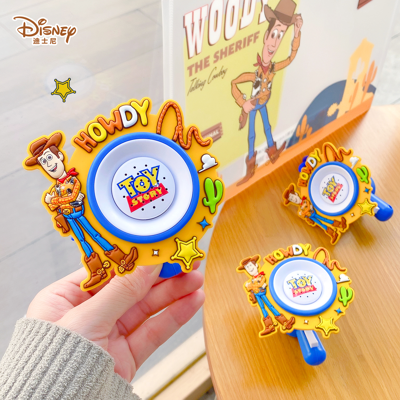 正版迪士尼卡通胡迪趣味录音喇叭钥匙扣动漫周边解压玩具背包挂件