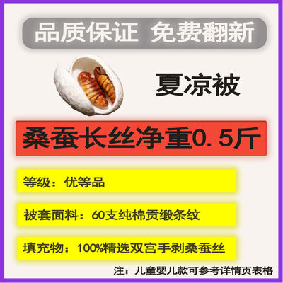 桐乡纯手工蚕丝被100%桑蚕丝长丝被芯春秋被夏凉被儿童冬被子定做