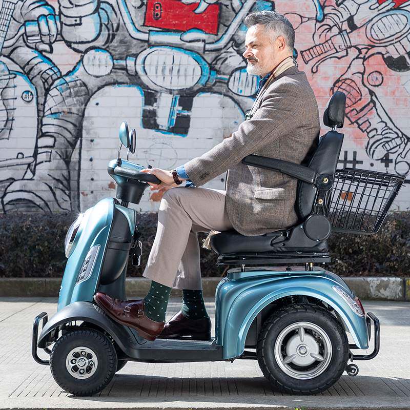 健步丽景老人老年四轮电动代步女电瓶车双人智能刹车残疾人助力车