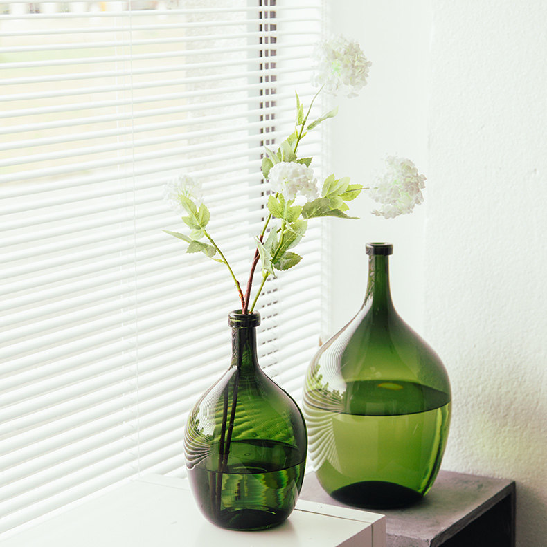 简约装饰吊钟马醉木插花器小口大肚玻璃花瓶插花瓶客厅样板房