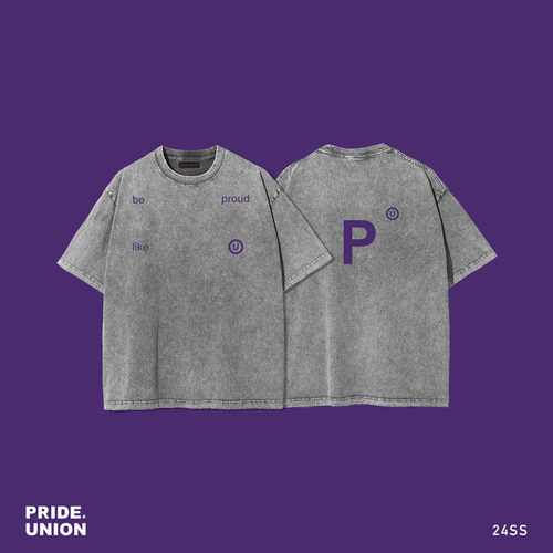 【明星同款】PRIDE*UNION骄傲集结植绒字母印花重磅水洗Tee