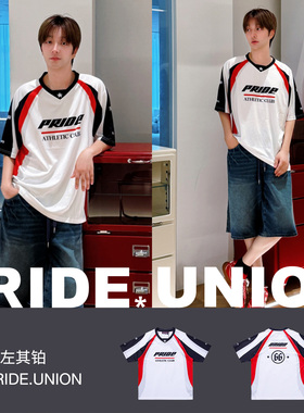 PRIDE UNION骄傲集结刺绣复古速干球衣短袖运动T恤夏季