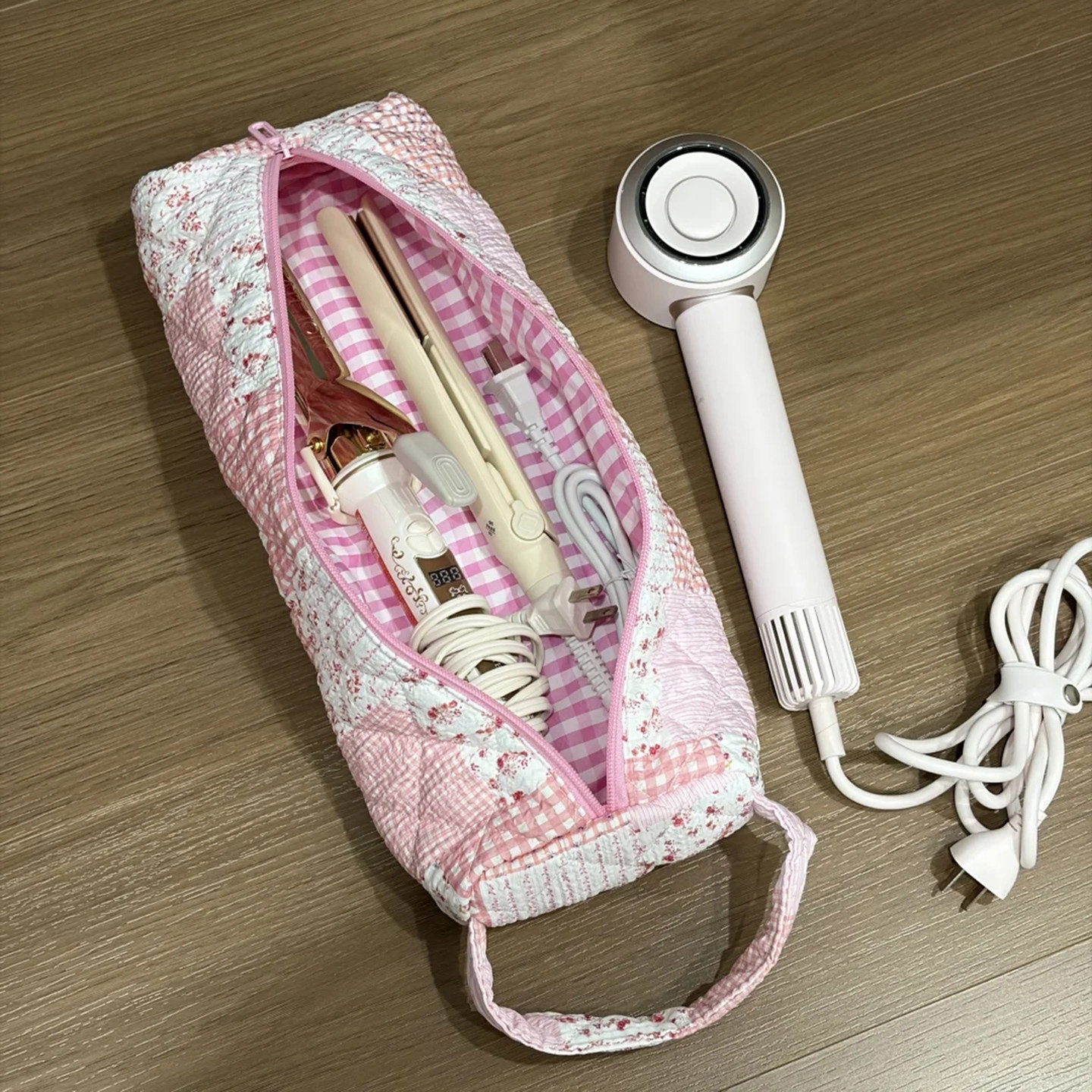 韩系可爱碎花吹风机收纳