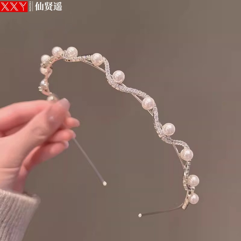 珍珠發箍高級感少女壓發發飾頭箍