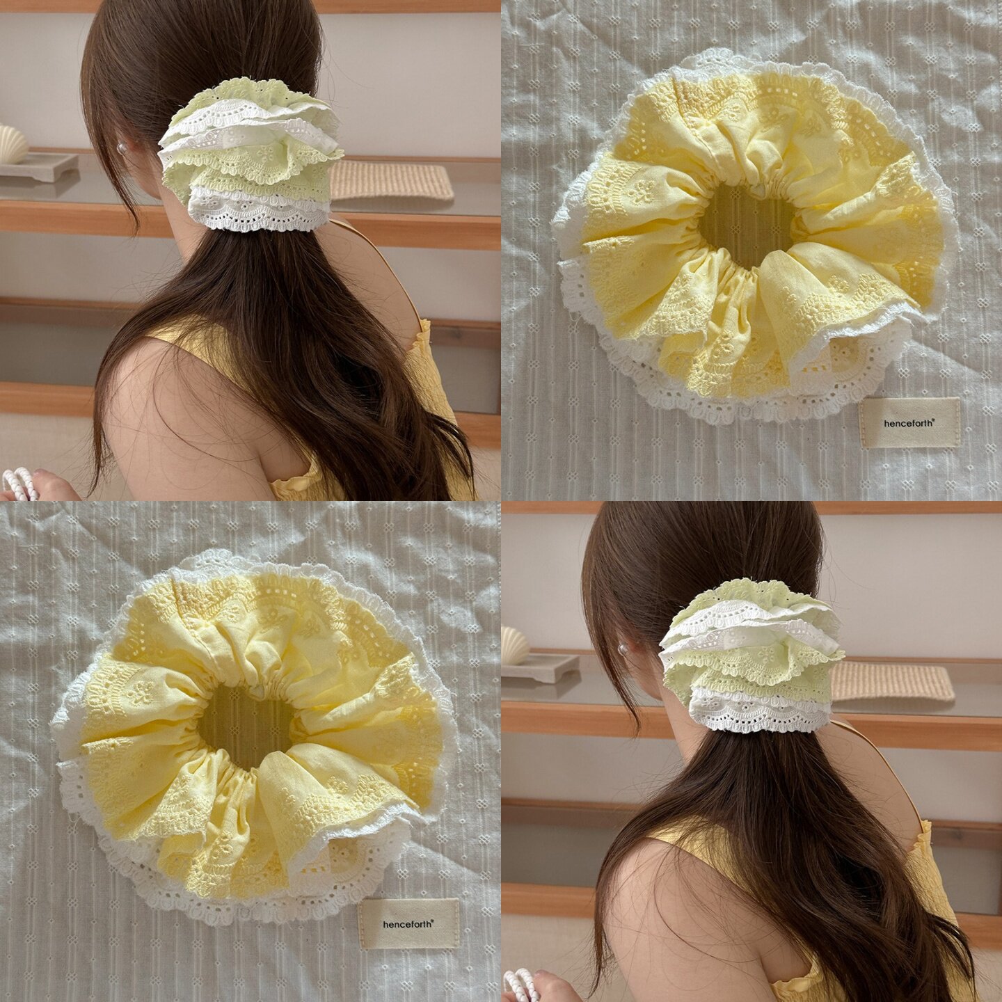 仙贤遥双层蕾丝边大肠发圈头绳女