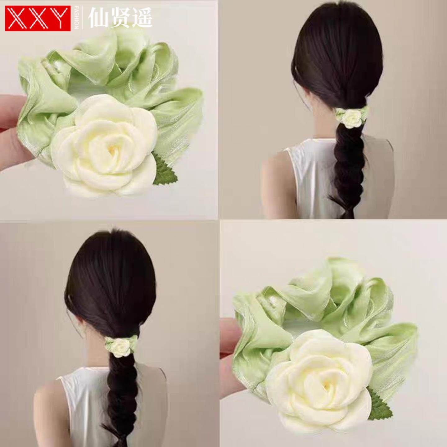 仙贤遥新款山茶花头绳气质花朵大肠圈扎头发皮筋发圈盘发发绳头饰,户外/登山/野营/旅行用品,旅行发卡,淘宝优惠券,粉丝福利购,淘宝优惠卷
