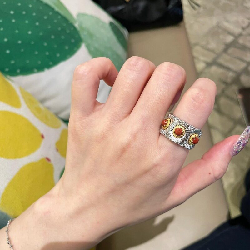 轻奢复古高级感布契拉提风雏菊戒