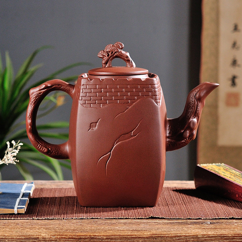 生生不息原矿宜兴紫砂壶北方茶壶大号容量家用1500ML朱泥茶壶茶器