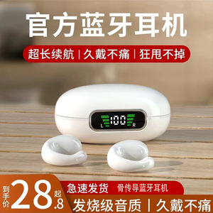 2025新款真蓝牙耳机无线骨传导跑步运动不入耳夹耳式挂耳男女专用