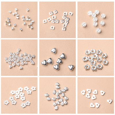 S925银碎银子散珠纯银四方银子手链手串配件迷你不规则银配饰