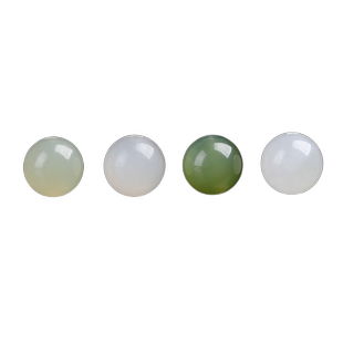 杰米天然和田玉青白玉单颗散珠碧玉菠菜绿圆珠女士手串项链配珠