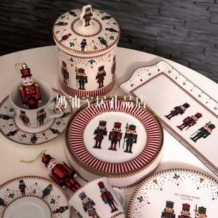 意大利Easylife圣诞胡桃夹子陶瓷装饰烛台摆件圣诞树挂饰收纳罐