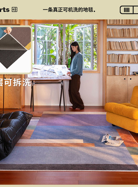 【质感肌理款】CCF 电影日记 客厅可拆卸机洗多巴胺地毯中古蓝色