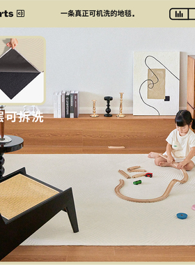 【限时半价】CCF云雾双层可拆洗无胶地毯可机洗客厅毯奶油风水洗