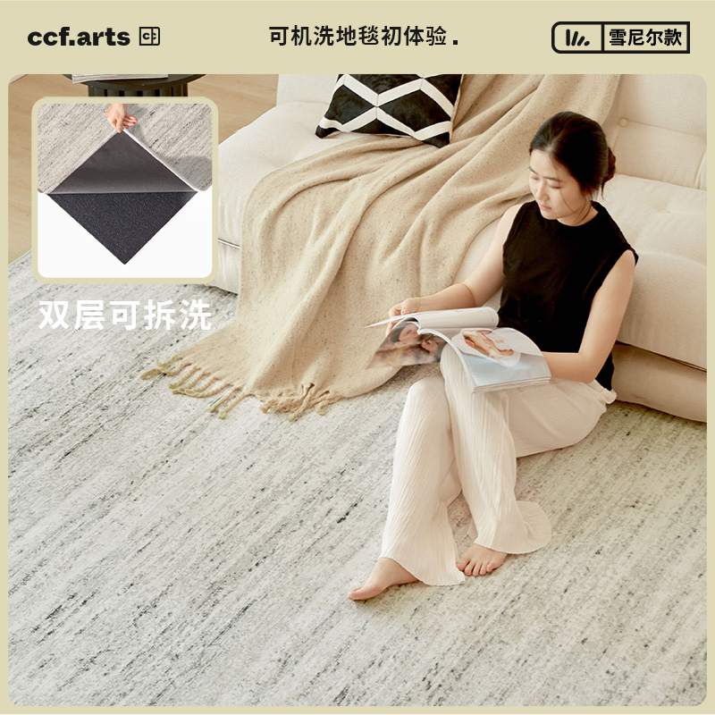 【国补立减15%】CCFARTS灰度幻想现代风地毯双层可拆洗机洗地毯
