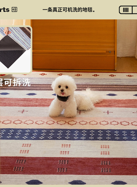 【质感肌理款】CCF 花涧 中古风可拆卸机洗无胶地毯客厅宠物地垫