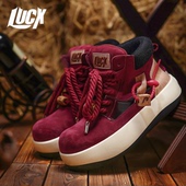 厚底靴增高时尚 Lucx马丁靴2025冬季 红酒款 百搭大头靴保暖耐磨靴子