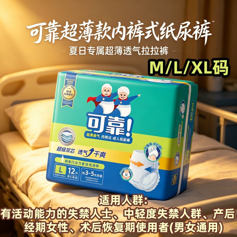 [超薄透气拉拉裤]可靠超级双芯MXL10片老人产妇干爽防漏内裤尿湿